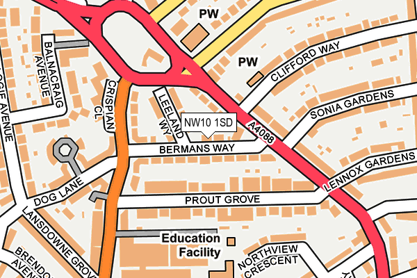 NW10 1SD map - OS OpenMap – Local (Ordnance Survey) NW10 1SD map - OS OpenMap – Local (Ordnance Survey)