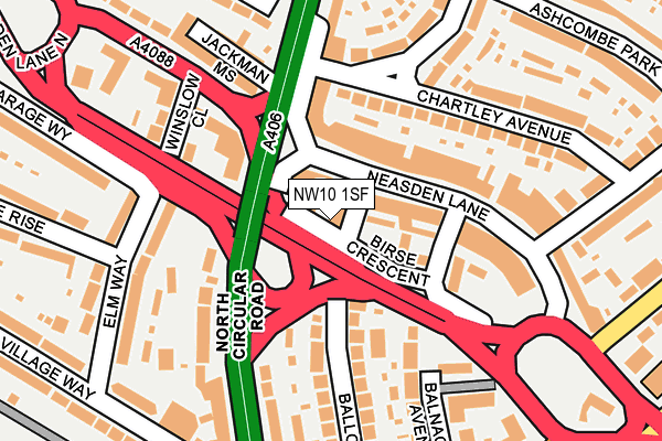 NW10 1SF map - OS OpenMap – Local (Ordnance Survey) NW10 1SF map - OS OpenMap – Local (Ordnance Survey)