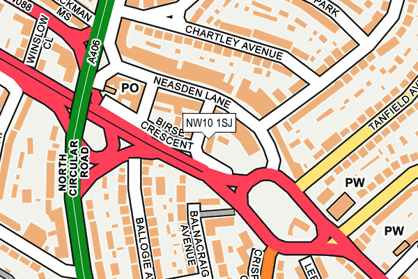 NW10 1SJ map - OS OpenMap – Local (Ordnance Survey) NW10 1SJ map - OS OpenMap – Local (Ordnance Survey)
