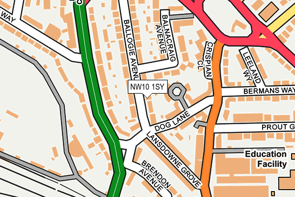NW10 1SY map - OS OpenMap – Local (Ordnance Survey) NW10 1SY map - OS OpenMap – Local (Ordnance Survey)