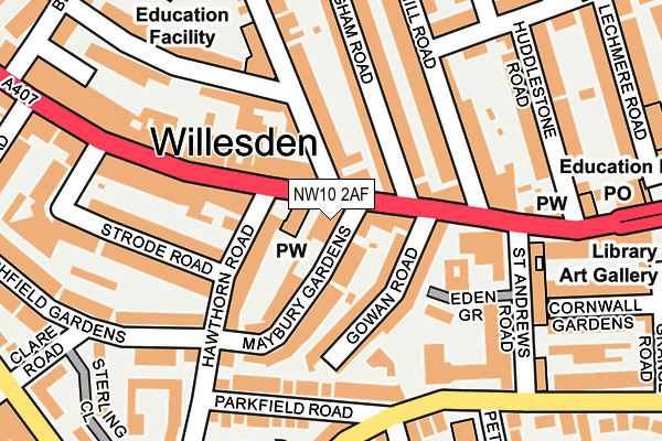 NW10 2AF map - OS OpenMap – Local (Ordnance Survey) NW10 2AF map - OS OpenMap – Local (Ordnance Survey)