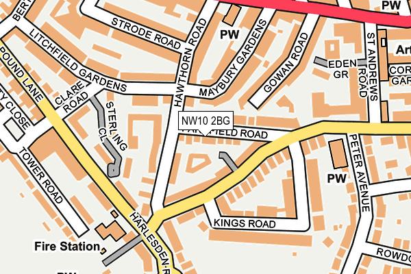 NW10 2BG map - OS OpenMap – Local (Ordnance Survey) NW10 2BG map - OS OpenMap – Local (Ordnance Survey)