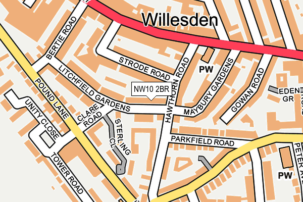 NW10 2BR map - OS OpenMap – Local (Ordnance Survey) NW10 2BR map - OS OpenMap – Local (Ordnance Survey)