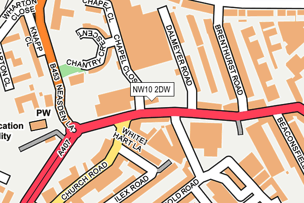 NW10 2DW map - OS OpenMap – Local (Ordnance Survey) NW10 2DW map - OS OpenMap – Local (Ordnance Survey)