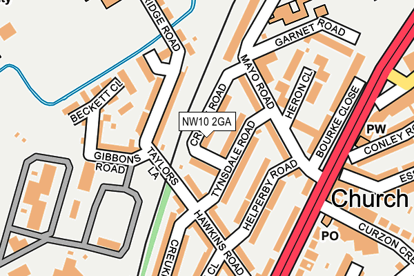 NW10 2GA map - OS OpenMap – Local (Ordnance Survey) NW10 2GA map - OS OpenMap – Local (Ordnance Survey)