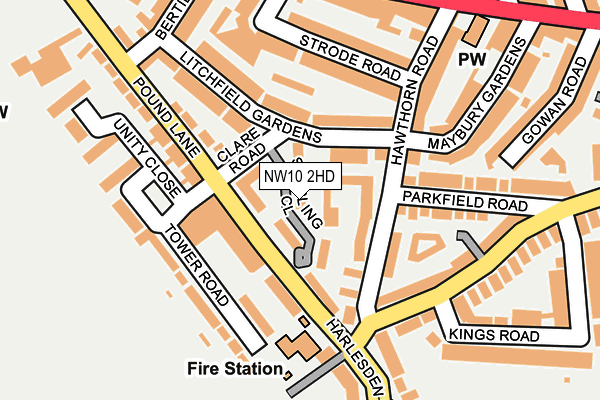 NW10 2HD map - OS OpenMap – Local (Ordnance Survey) NW10 2HD map - OS OpenMap – Local (Ordnance Survey)