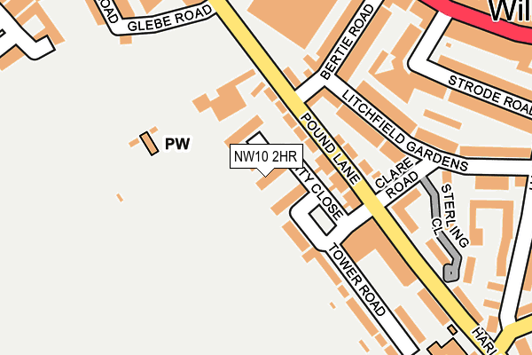 NW10 2HR map - OS OpenMap – Local (Ordnance Survey) NW10 2HR map - OS OpenMap – Local (Ordnance Survey)