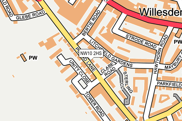 NW10 2HS map - OS OpenMap – Local (Ordnance Survey) NW10 2HS map - OS OpenMap – Local (Ordnance Survey)