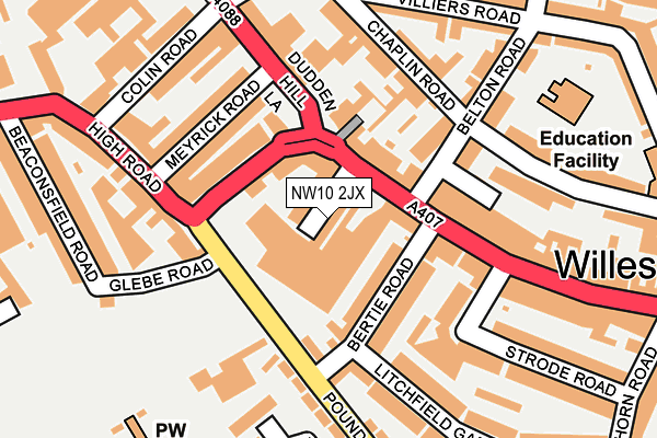 NW10 2JX map - OS OpenMap – Local (Ordnance Survey) NW10 2JX map - OS OpenMap – Local (Ordnance Survey)