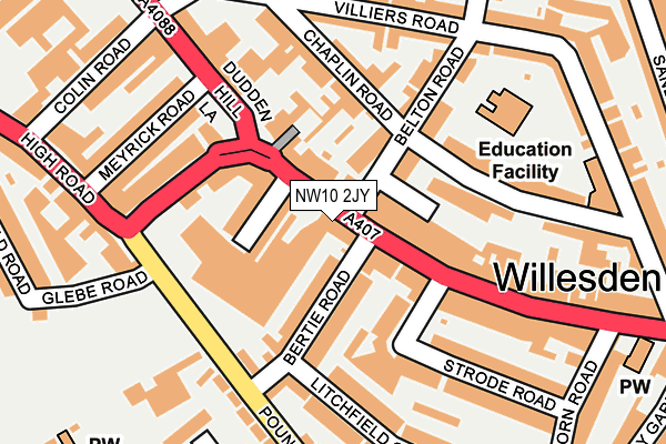 NW10 2JY map - OS OpenMap – Local (Ordnance Survey) NW10 2JY map - OS OpenMap – Local (Ordnance Survey)