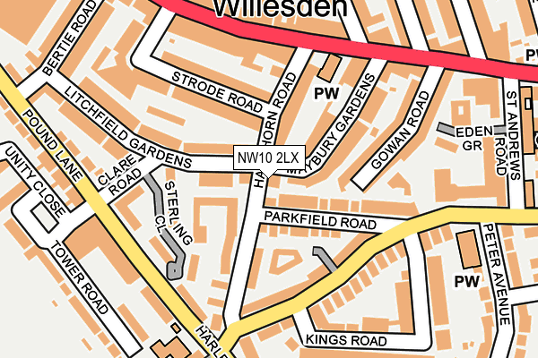 NW10 2LX map - OS OpenMap – Local (Ordnance Survey) NW10 2LX map - OS OpenMap – Local (Ordnance Survey)