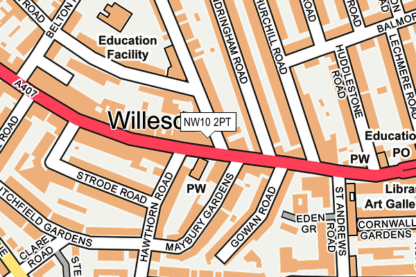NW10 2PT map - OS OpenMap – Local (Ordnance Survey) NW10 2PT map - OS OpenMap – Local (Ordnance Survey)