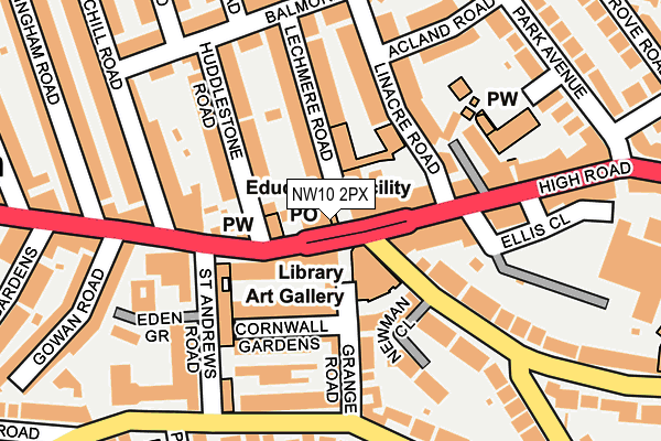 NW10 2PX map - OS OpenMap – Local (Ordnance Survey) NW10 2PX map - OS OpenMap – Local (Ordnance Survey)