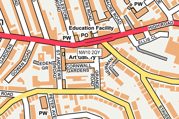 NW10 2QY map - OS OpenMap – Local (Ordnance Survey)