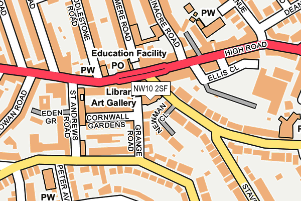 NW10 2SF map - OS OpenMap – Local (Ordnance Survey)