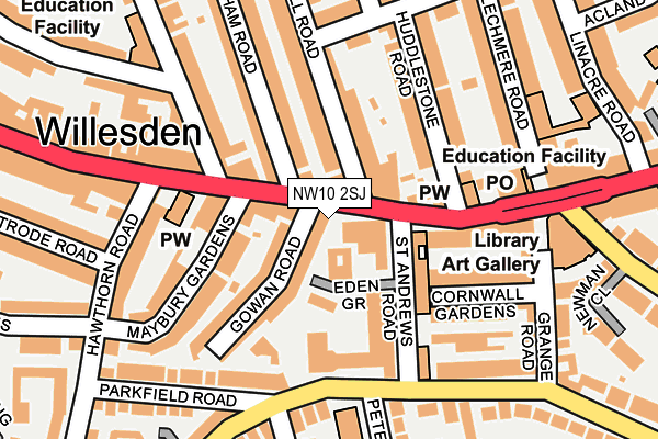 NW10 2SJ map - OS OpenMap – Local (Ordnance Survey) NW10 2SJ map - OS OpenMap – Local (Ordnance Survey)