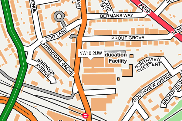 NW10 2UW map - OS OpenMap – Local (Ordnance Survey) NW10 2UW map - OS OpenMap – Local (Ordnance Survey)