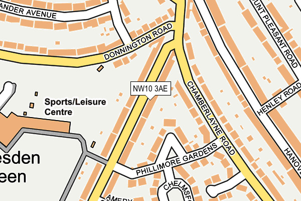 NW10 3AE map - OS OpenMap – Local (Ordnance Survey)