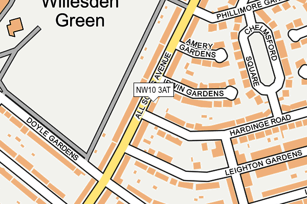 NW10 3AT map - OS OpenMap – Local (Ordnance Survey) NW10 3AT map - OS OpenMap – Local (Ordnance Survey)