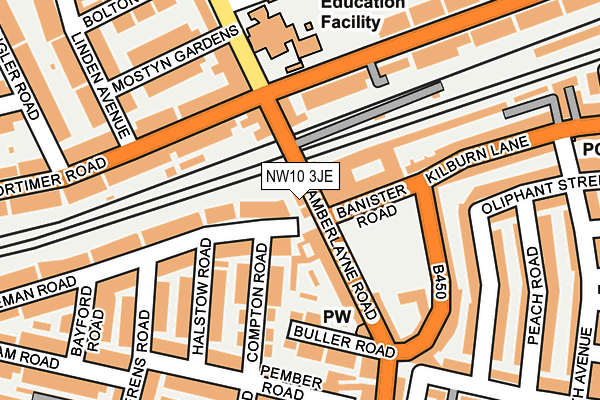 NW10 3JE map - OS OpenMap – Local (Ordnance Survey) NW10 3JE map - OS OpenMap – Local (Ordnance Survey)