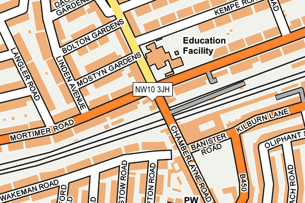 NW10 3JH map - OS OpenMap – Local (Ordnance Survey) NW10 3JH map - OS OpenMap – Local (Ordnance Survey)