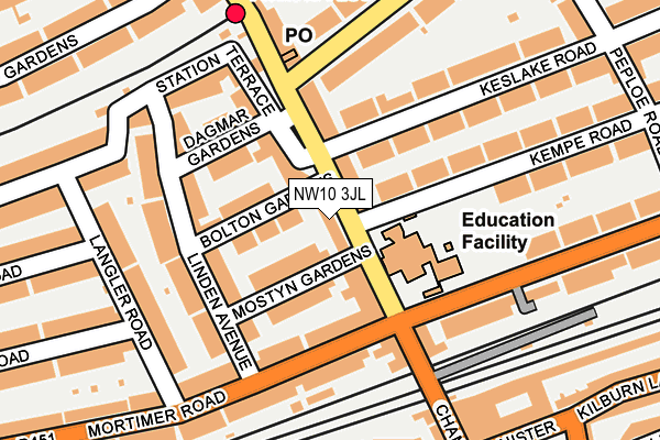 NW10 3JL map - OS OpenMap – Local (Ordnance Survey) NW10 3JL map - OS OpenMap – Local (Ordnance Survey)
