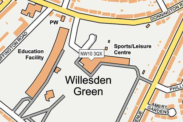 NW10 3QX map - OS OpenMap – Local (Ordnance Survey) NW10 3QX map - OS OpenMap – Local (Ordnance Survey)