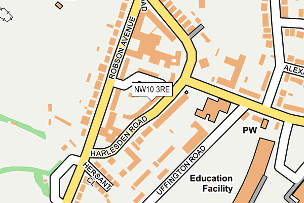 NW10 3RE map - OS OpenMap – Local (Ordnance Survey) NW10 3RE map - OS OpenMap – Local (Ordnance Survey)