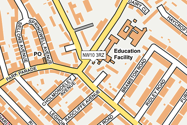 NW10 3RZ map - OS OpenMap – Local (Ordnance Survey) NW10 3RZ map - OS OpenMap – Local (Ordnance Survey)