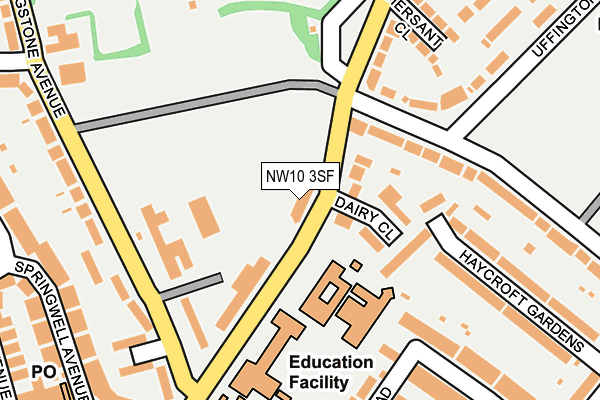 NW10 3SF map - OS OpenMap – Local (Ordnance Survey) NW10 3SF map - OS OpenMap – Local (Ordnance Survey)