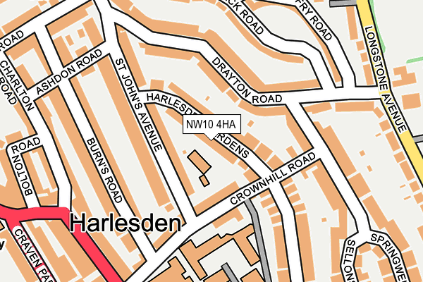 NW10 4HA map - OS OpenMap – Local (Ordnance Survey) NW10 4HA map - OS OpenMap – Local (Ordnance Survey)