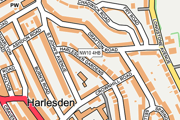 NW10 4HB map - OS OpenMap – Local (Ordnance Survey) NW10 4HB map - OS OpenMap – Local (Ordnance Survey)