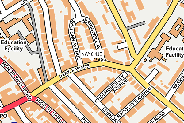 NW10 4JE map - OS OpenMap – Local (Ordnance Survey)