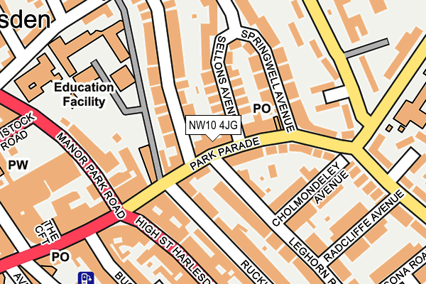 NW10 4JG map - OS OpenMap – Local (Ordnance Survey) NW10 4JG map - OS OpenMap – Local (Ordnance Survey)