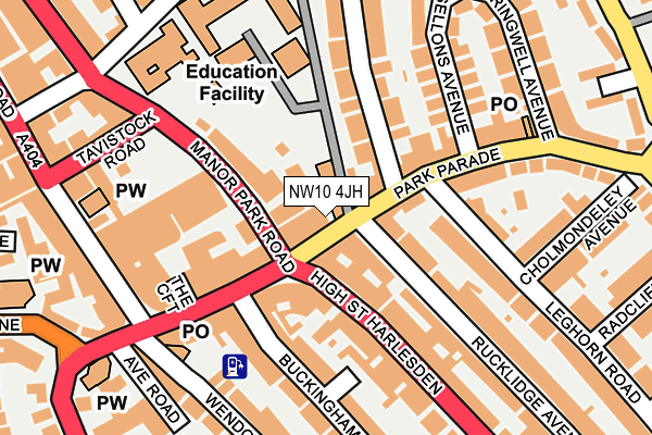 NW10 4JH map - OS OpenMap – Local (Ordnance Survey) NW10 4JH map - OS OpenMap – Local (Ordnance Survey)