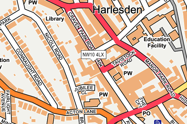 NW10 4LX map - OS OpenMap – Local (Ordnance Survey) NW10 4LX map - OS OpenMap – Local (Ordnance Survey)