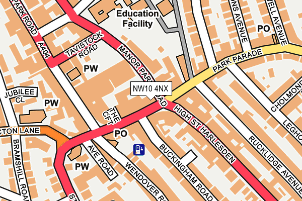 NW10 4NX map - OS OpenMap – Local (Ordnance Survey) NW10 4NX map - OS OpenMap – Local (Ordnance Survey)