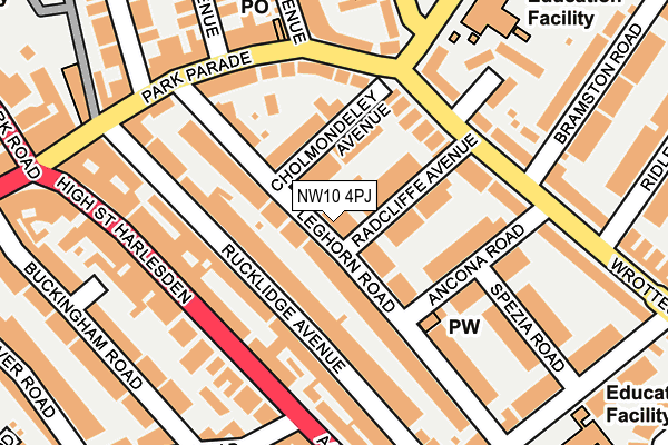 NW10 4PJ map - OS OpenMap – Local (Ordnance Survey)