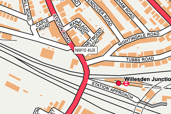 NW10 4UX map - OS OpenMap – Local (Ordnance Survey)