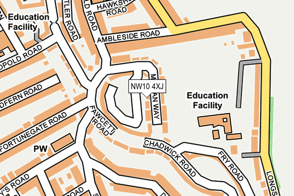 NW10 4XJ map - OS OpenMap – Local (Ordnance Survey)