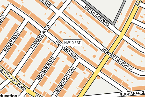 NW10 5AT map - OS OpenMap – Local (Ordnance Survey) NW10 5AT map - OS OpenMap – Local (Ordnance Survey)