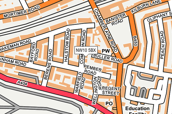 NW10 5BX map - OS OpenMap – Local (Ordnance Survey) NW10 5BX map - OS OpenMap – Local (Ordnance Survey)