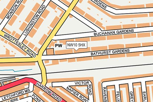 NW10 5HX map - OS OpenMap – Local (Ordnance Survey) NW10 5HX map - OS OpenMap – Local (Ordnance Survey)