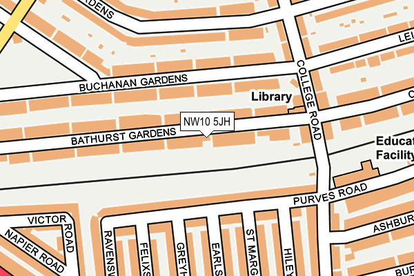 NW10 5JH map - OS OpenMap – Local (Ordnance Survey) NW10 5JH map - OS OpenMap – Local (Ordnance Survey)
