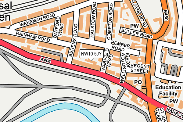 NW10 5JY map - OS OpenMap – Local (Ordnance Survey) NW10 5JY map - OS OpenMap – Local (Ordnance Survey)