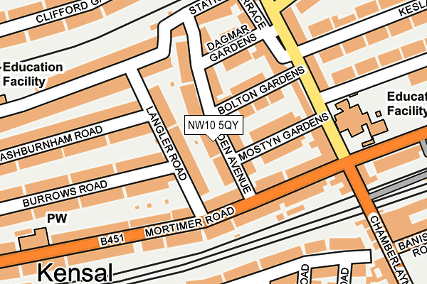 NW10 5QY map - OS OpenMap – Local (Ordnance Survey)