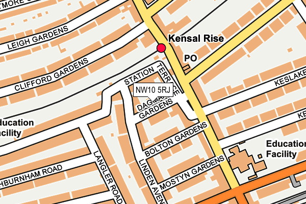 NW10 5RJ map - OS OpenMap – Local (Ordnance Survey)