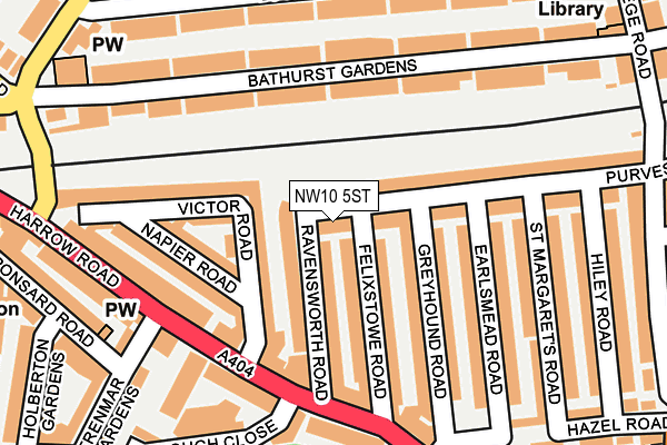 NW10 5ST map - OS OpenMap – Local (Ordnance Survey) NW10 5ST map - OS OpenMap – Local (Ordnance Survey)