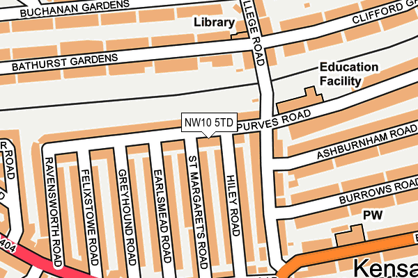 NW10 5TD map - OS OpenMap – Local (Ordnance Survey) NW10 5TD map - OS OpenMap – Local (Ordnance Survey)
