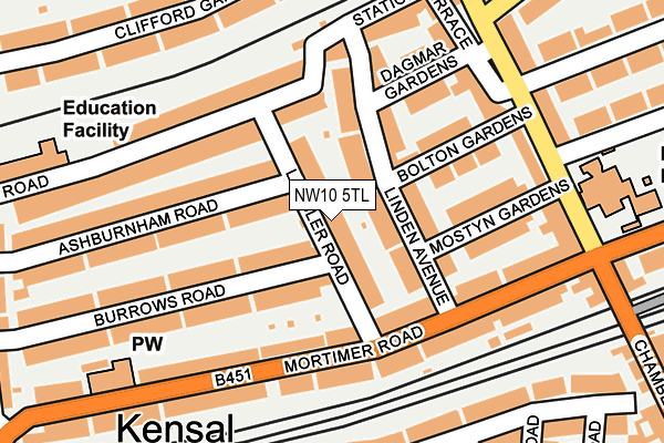 NW10 5TL map - OS OpenMap – Local (Ordnance Survey) NW10 5TL map - OS OpenMap – Local (Ordnance Survey)